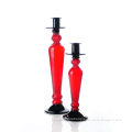 Red Decorative Glass Candle Holders For Home / Bar Decoration